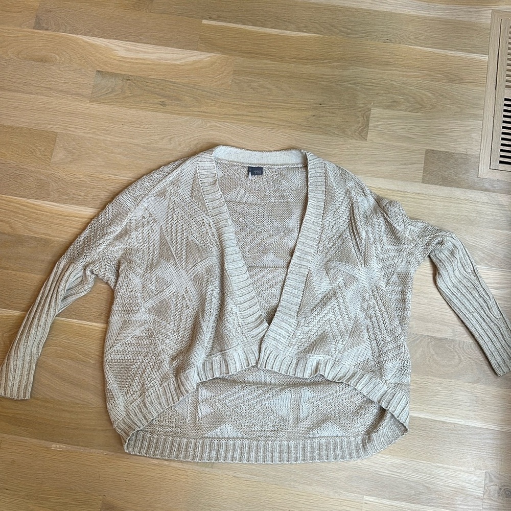Sparkle and Fade Tan Sweater Cardigan
